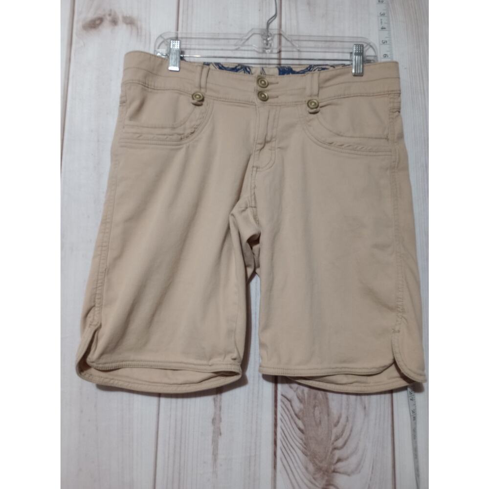 Lee Shorts Womens 12M Khaki Beige One True Fit Stretch Casual Bermuda Summer